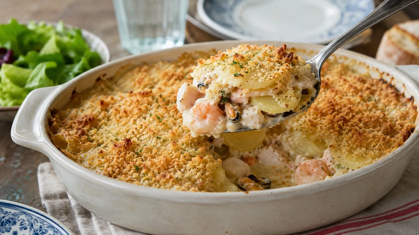Gratin familial de fruits de mer : l’organiser sans dessécher la garniture — recette France