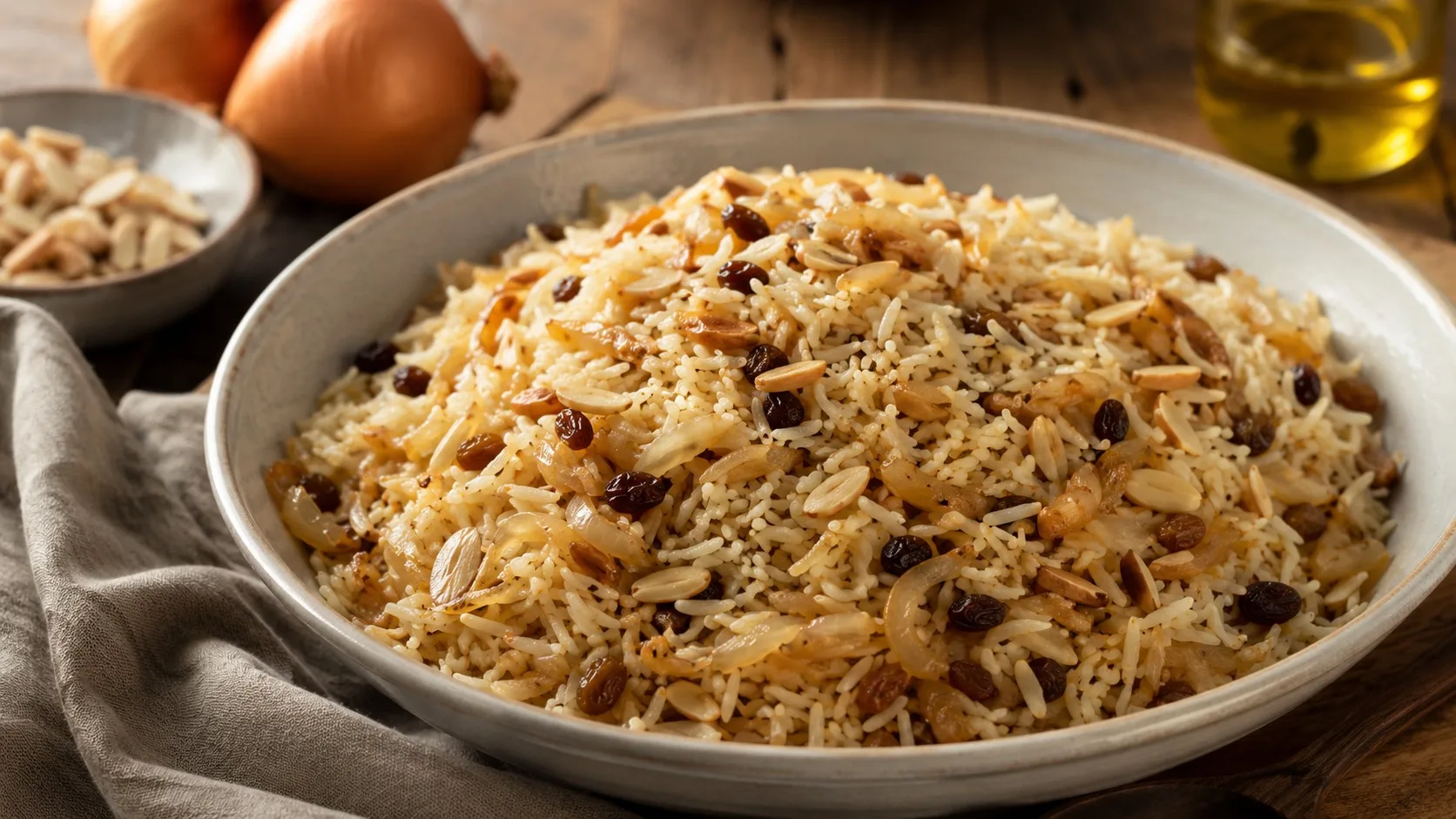 Riz aux oignons fondants et raisins secs : la méthode familiale pour des grains séparés — recette Maroc
