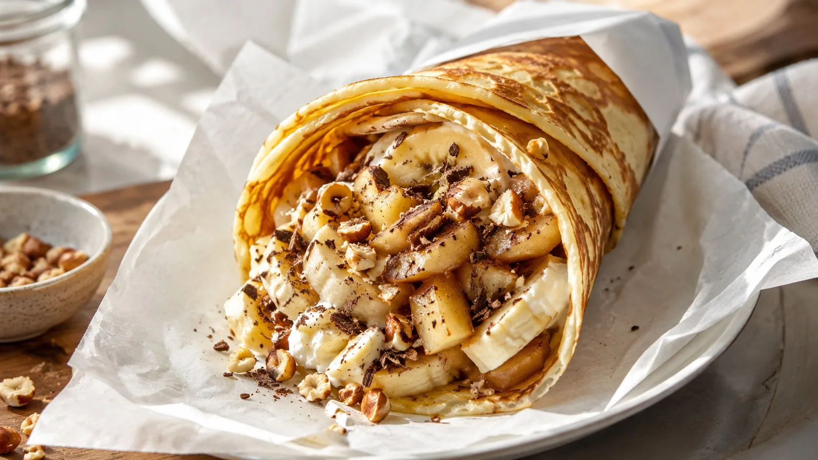 Kebab sucré de crêpes : la méthode pour un dessert roulé qui reste net — recette France