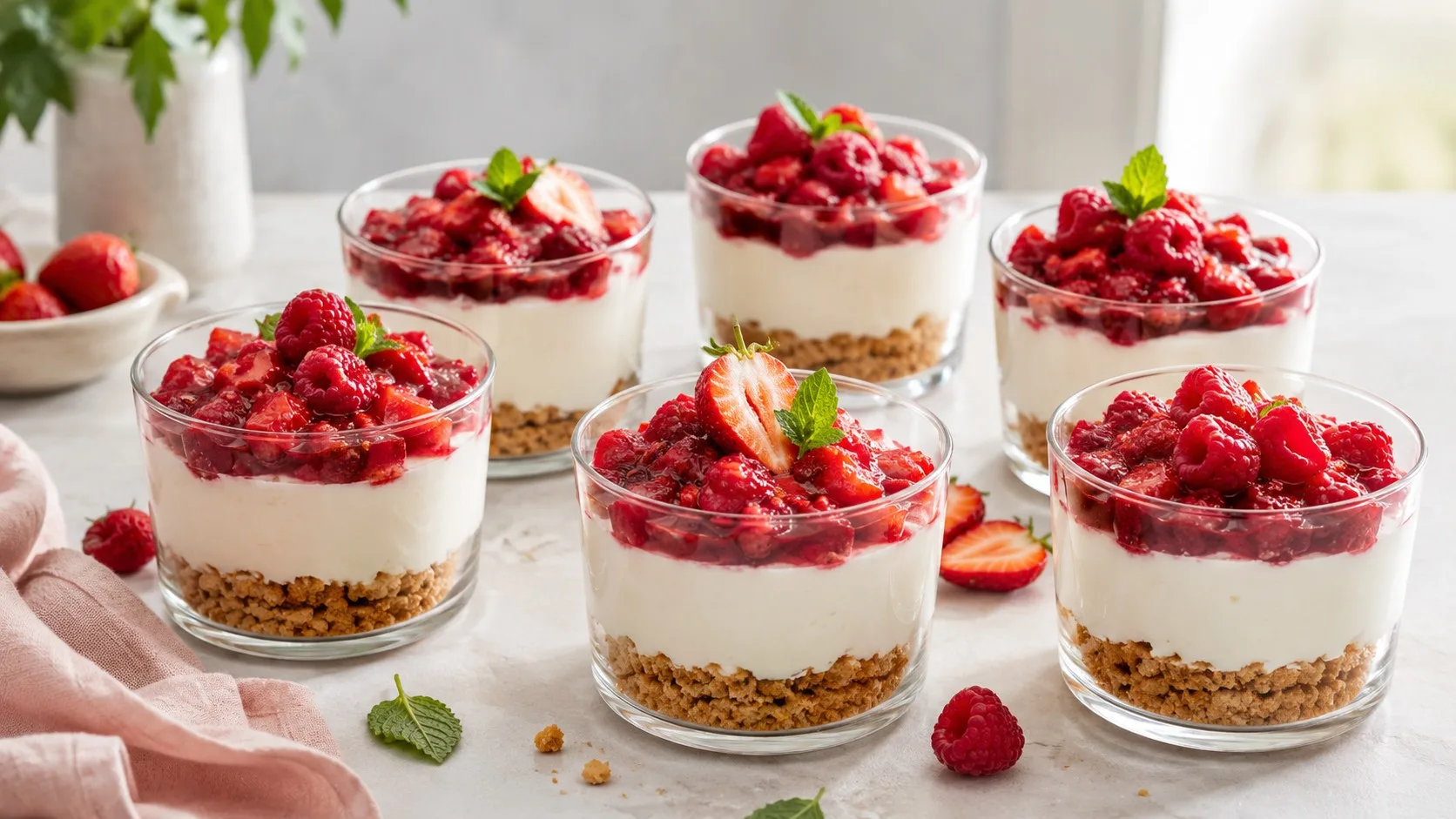 Cheesecake sans cuisson en verrines : réussir une crème ferme sans gélatine — recette France