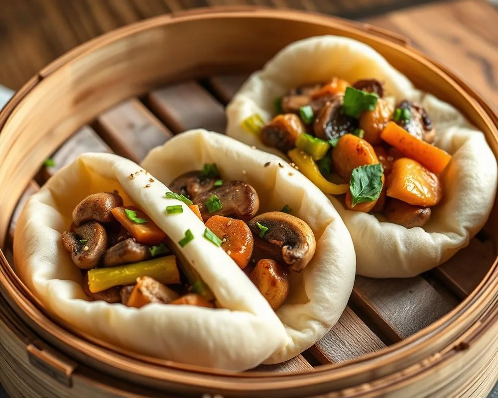 Bao végétariens aux champignons laqués — recette Taïwan
