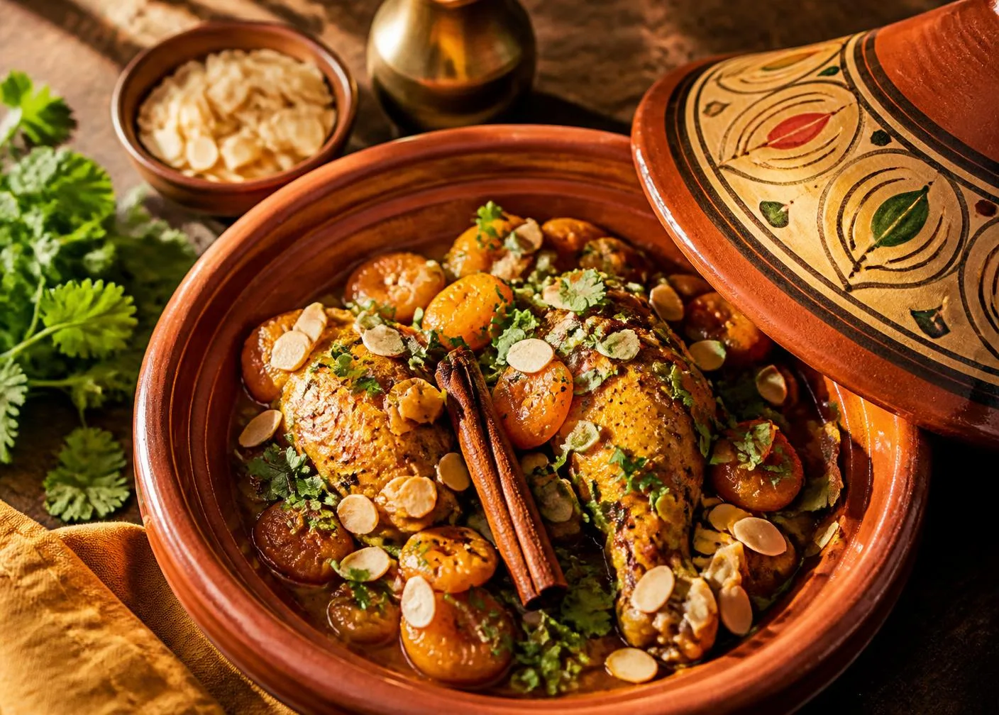 Tajine marocain aux abricots et amandes — recette Maroc