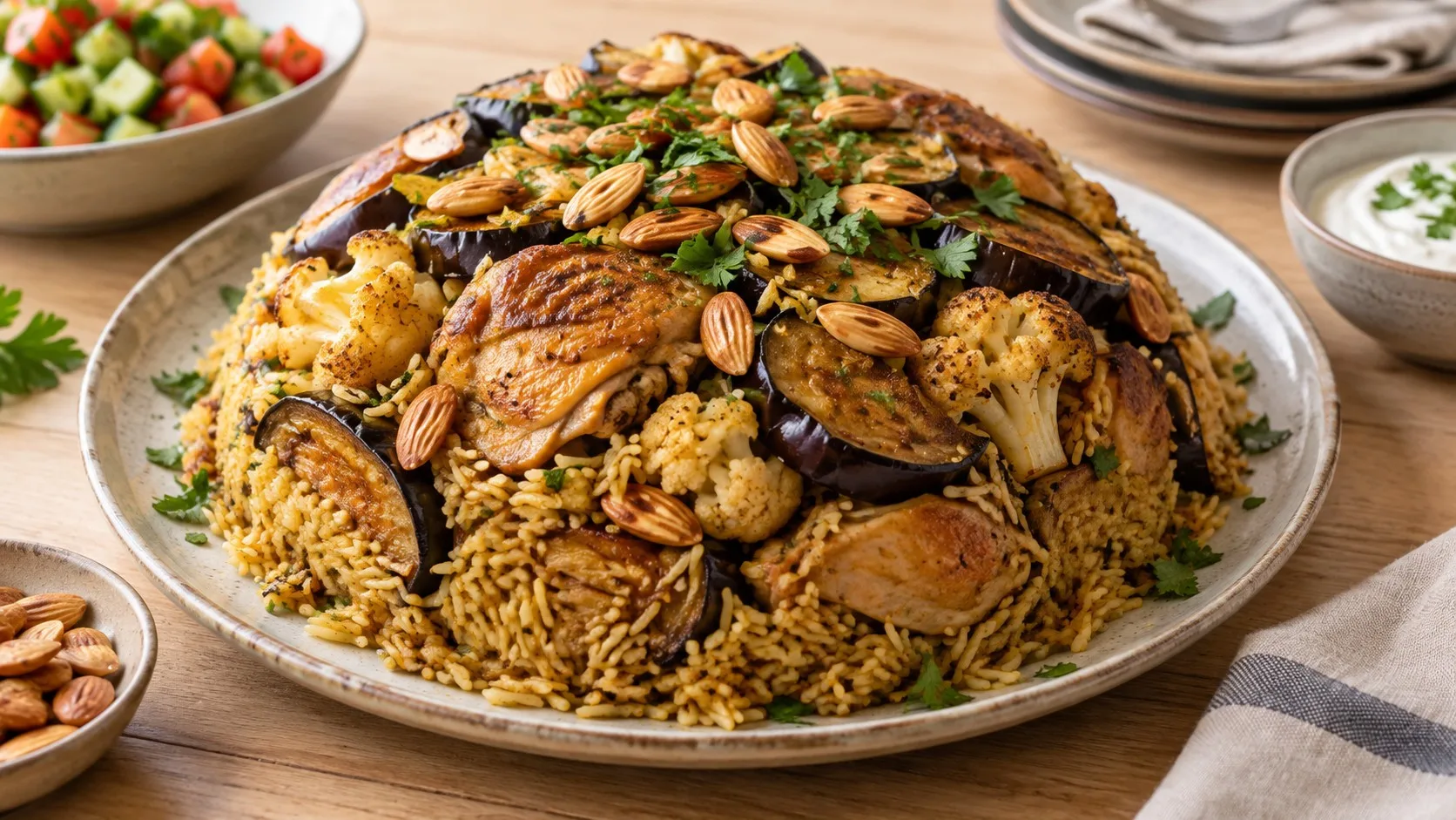 Photo de la recette « Maqlouba syrienne accessible : les solutions pour un riz renversé qui se tient »